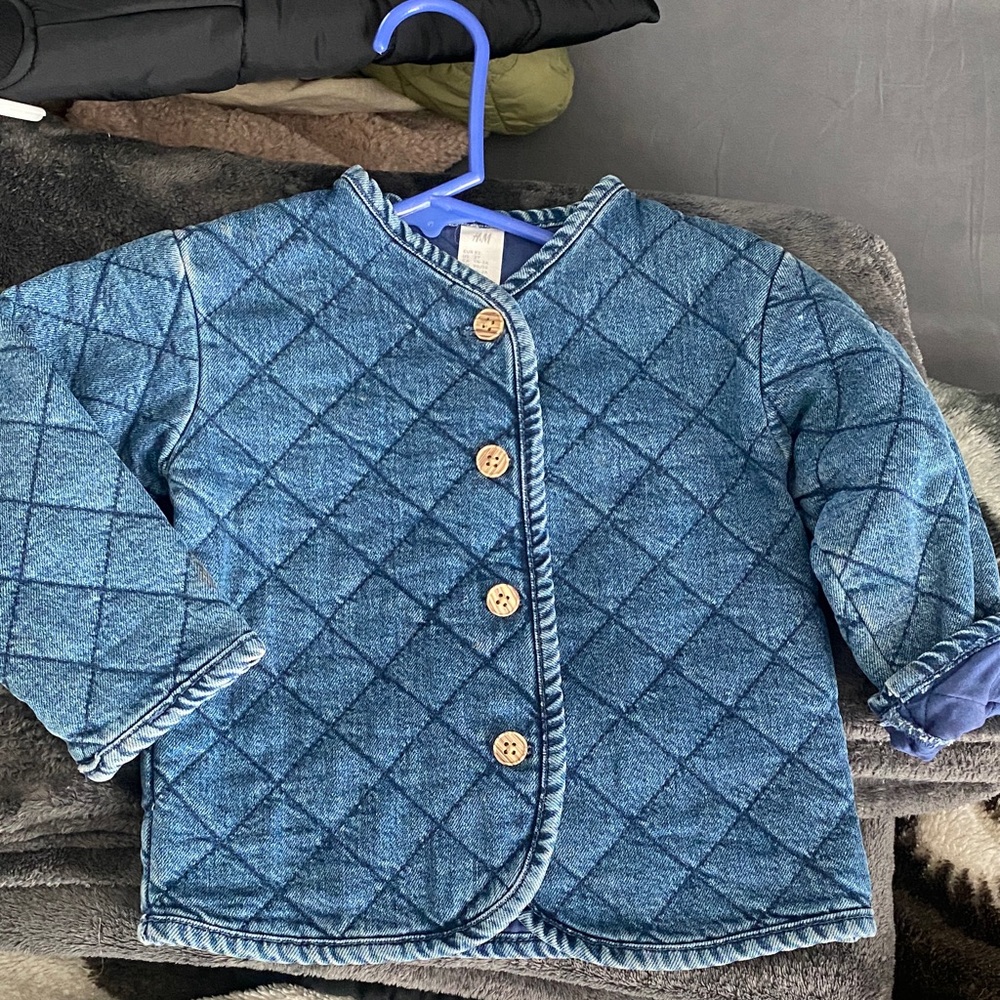 H&M Kids toddler Blue Quilted Jean Jacket
